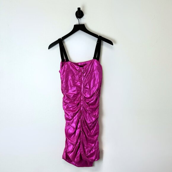 Dolce and Gabbana Metalic Ruched Mini Dress - Picture 2 of 5